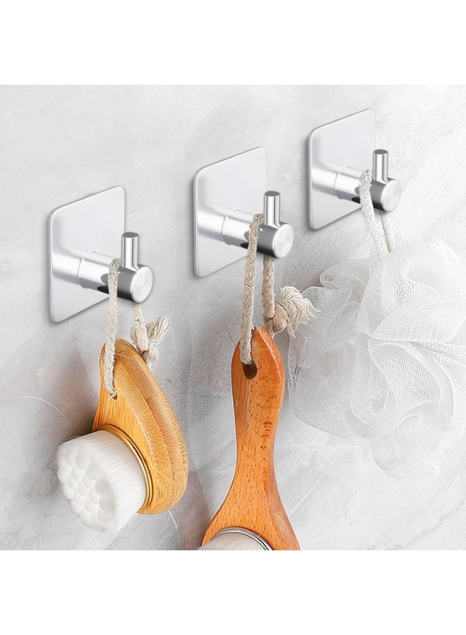 تراسل خطافات لاصقة، خطافات استحمام من الفولاذ المقاوم للصدأ SUS304 من الفولاذ المقاوم للصدأ، خطافات حائط مضادة للانزلاق شديدة التحمل، خطافات لتعليق المناشف، الجلابيب، المعاطف، المفاتيح - مطبخ الحمام المنزلي - 4 عبوات - Image 2