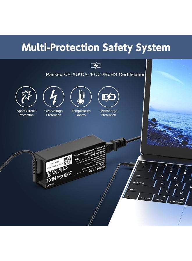 زيكسين شاحن لابتوب USB-C بقوة 65 واط متوافق مع سلسلة Lenovo ThinkPad الطرازات: ThinkPad T14, T15, T480s, T480, T490, T490s, T580, T590, E15, E480, E490, L380, L390, X13, X280؛ وChromebook C330, 300e, 500e.وChromebook - Image 4