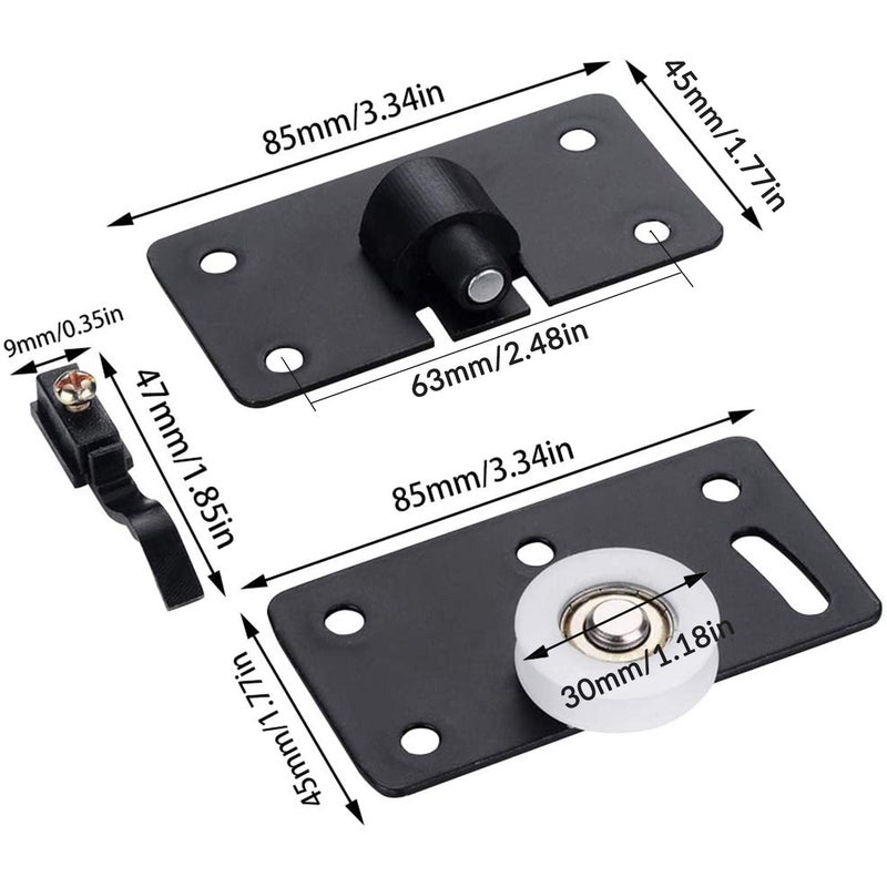 Generic Set of 2 Sliding Door Rollers Sliding Door Rail Closet Sliding Wheels 30 mm Mute Nylon Sliding Wheels for Closet Wardrobe Wardrobe (Black)  - Image 2
