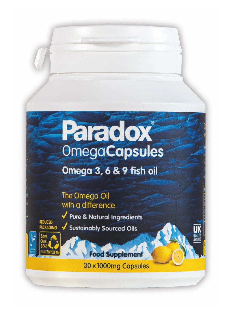 Paradox Paradox Omega 3-6-9 + Vitamin D3 1000mg – Complete Omega Support, 30 Capsules - Image 1