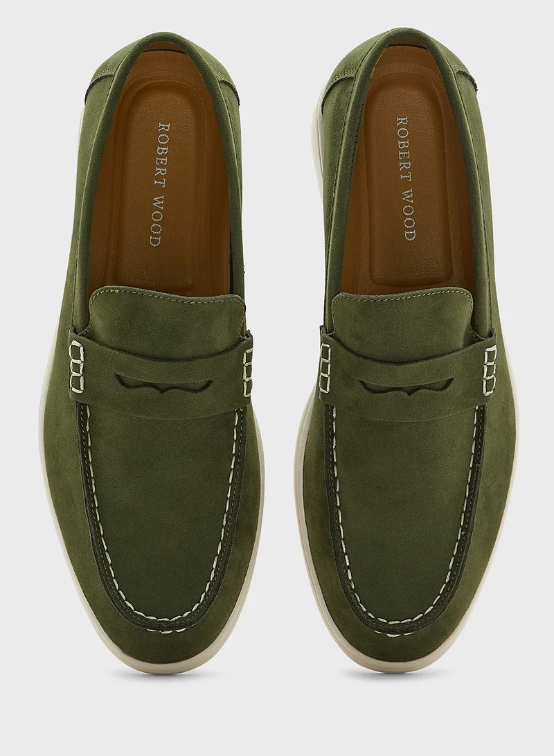 Robert Wood Casual Suede Loafers