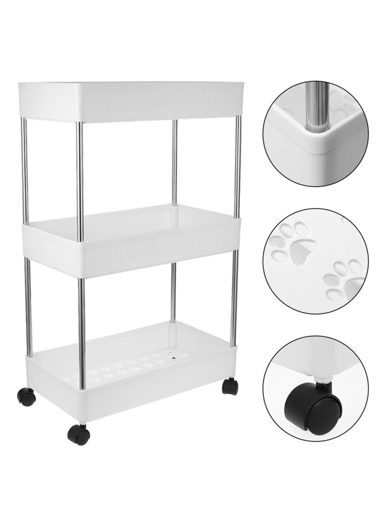 DubaiGallery عربة متنقلة للمطبخ والحمام والممر والمطعم ورف تقسيم قابل لنفاذ الهواء - Image 3