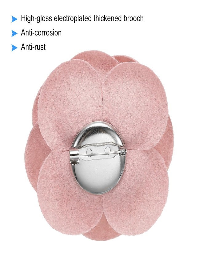 PATIKIL Camellia Flower Brooches, Vintage Fabric Flower Brooches Handmade Floral Pins for Women Hat Dress Shirt Tie Corsage, Pink - Image 3