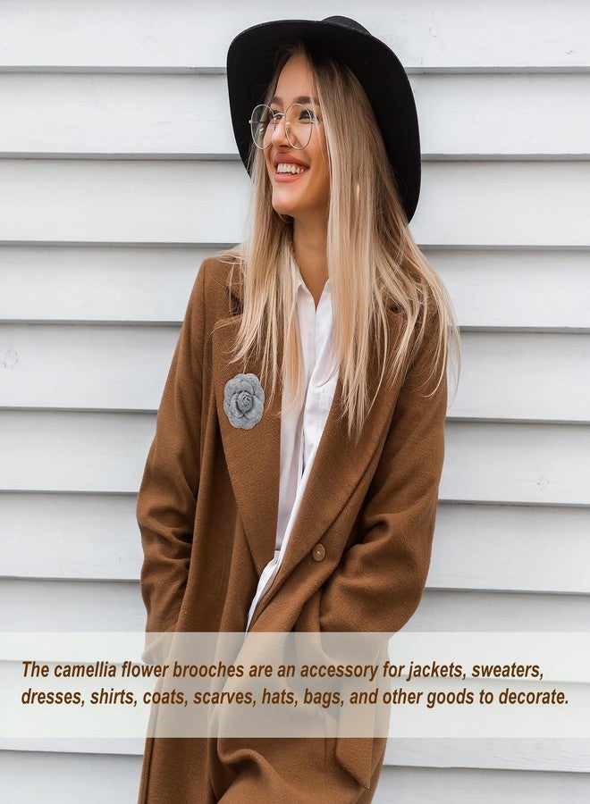 PATIKIL Camellia Flower Brooches, Vintage Fabric Flower Brooches Handmade Floral Pins for Women Hat Dress Shirt Tie Corsage, Pink - Image 5