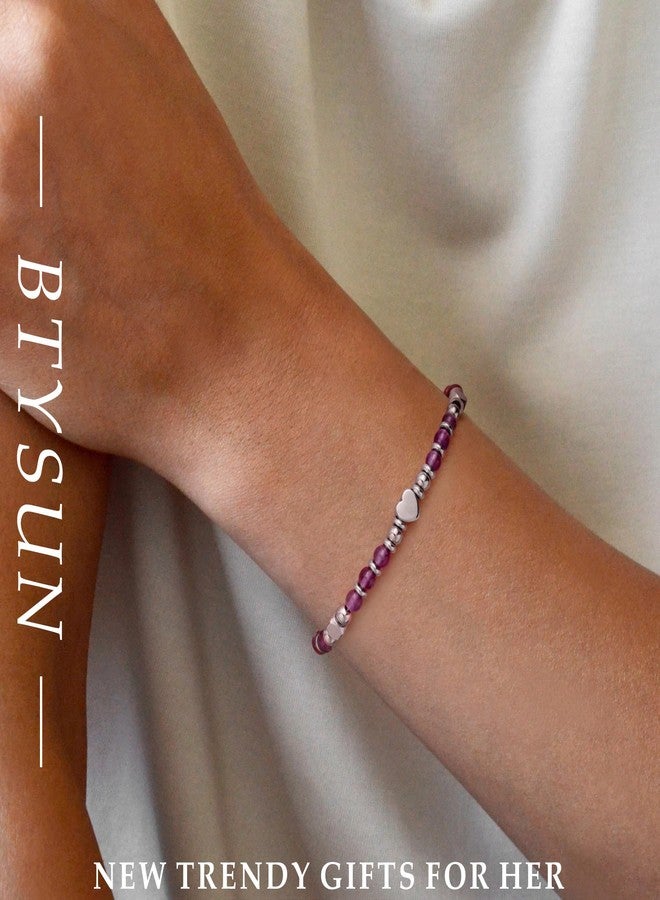 Btysun Granddaughter Gifts from Grandma Valentines Day Gifts for Teens Her Beaded Bracelets for Women Trendy Stuff Nature Stone Bracelets Birthday for Her - Image 3