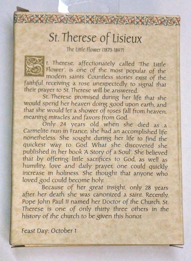 Roman Giftware Inc., Patrons & Protectors, 4" H ST Therese of LISIEUX,Religious, Inspirational, Durable (1x1x4) - Image 4
