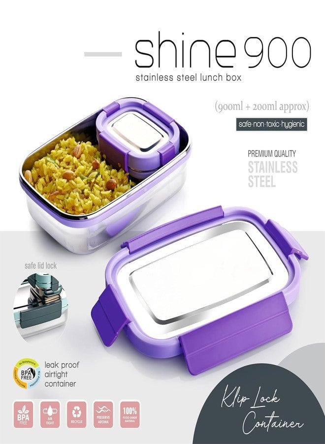 Touchcart Stainless Steel Airtight Leak Proof Lunch Box 900ml with 4 Side Lock & Seal – Insulated Tiffin Box for Office School Kids Adults – Spill Proof Food Grade Lunchbox for Work Travel Picnic - Image 5
