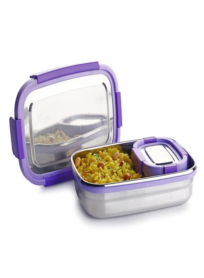 Touchcart Stainless Steel Airtight Leak Proof Lunch Box 900ml with 4 Side Lock & Seal – Insulated Tiffin Box for Office School Kids Adults – Spill Proof Food Grade Lunchbox for Work Travel Picnic - Image 1