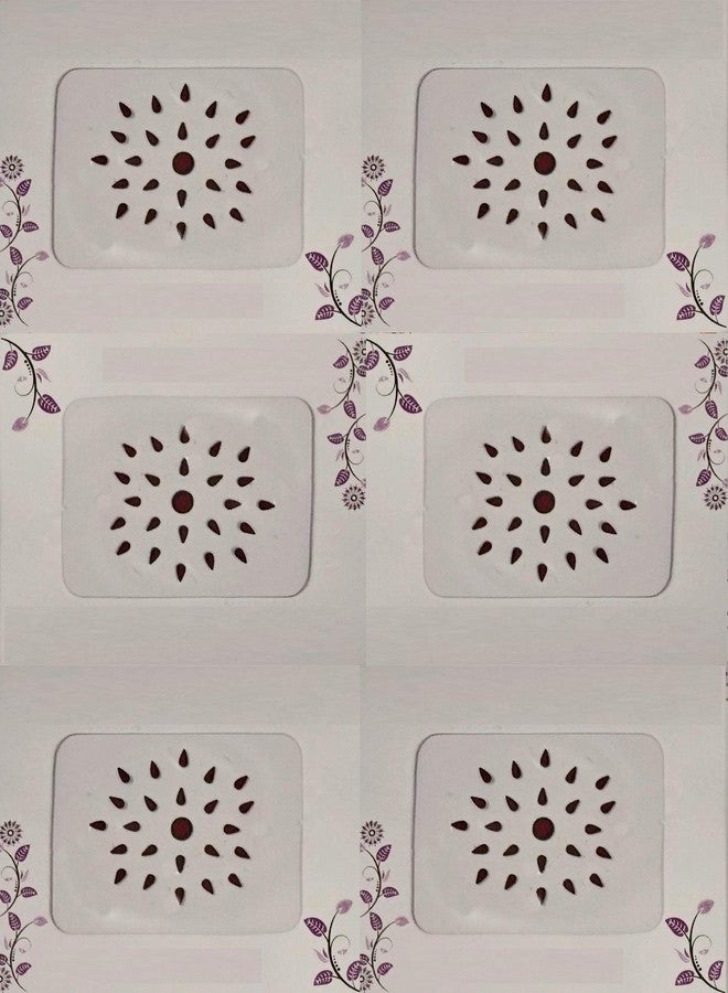 فاما ملصقات جبين مخملية فاخرة من فاما فاشنز، مقاس صغير 4 مم، على شكل تيلاك، لون عنابي داكن، كومكوم، سيندور، بيندي على شكل دمعة، للنساء والفتيات - Image 3