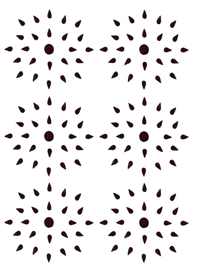 فاما ملصقات جبين مخملية فاخرة من فاما فاشنز، مقاس صغير 4 مم، على شكل تيلاك، لون عنابي داكن، كومكوم، سيندور، بيندي على شكل دمعة، للنساء والفتيات - Image 1