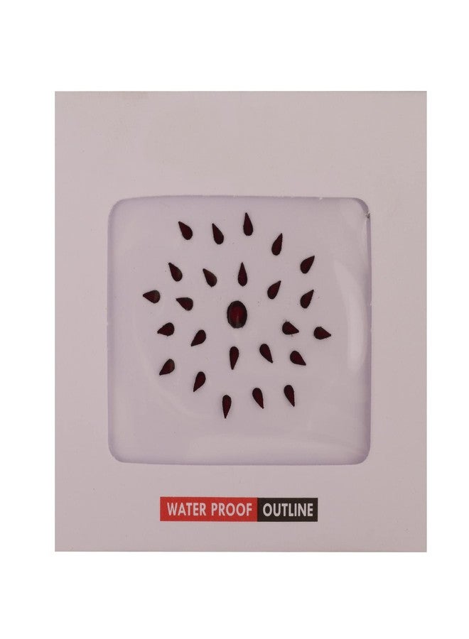 فاما ملصقات جبين مخملية فاخرة من فاما فاشنز، مقاس صغير 4 مم، على شكل تيلاك، لون عنابي داكن، كومكوم، سيندور، بيندي على شكل دمعة، للنساء والفتيات - Image 5