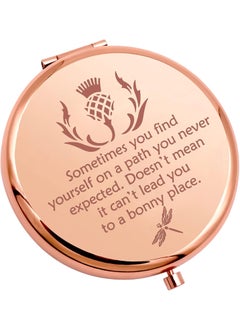 SEIRAA SEIRAA Sassenach Makeup Mirror Scottish Thistle Compact Mirror Scotland Dragonfly Travel Pocket Mirror (Dragonfly Makeup Mirror) 
