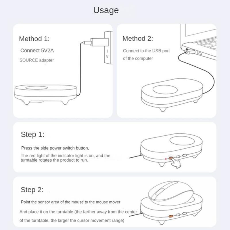 Mouse Jiggler: Undetectable Motion Simulation - Durable ABS Plastic, Compact 131 X 77 X 28 Mm, Auto Anti-Sleep Function for Home Office Remote Work Users - Image 5