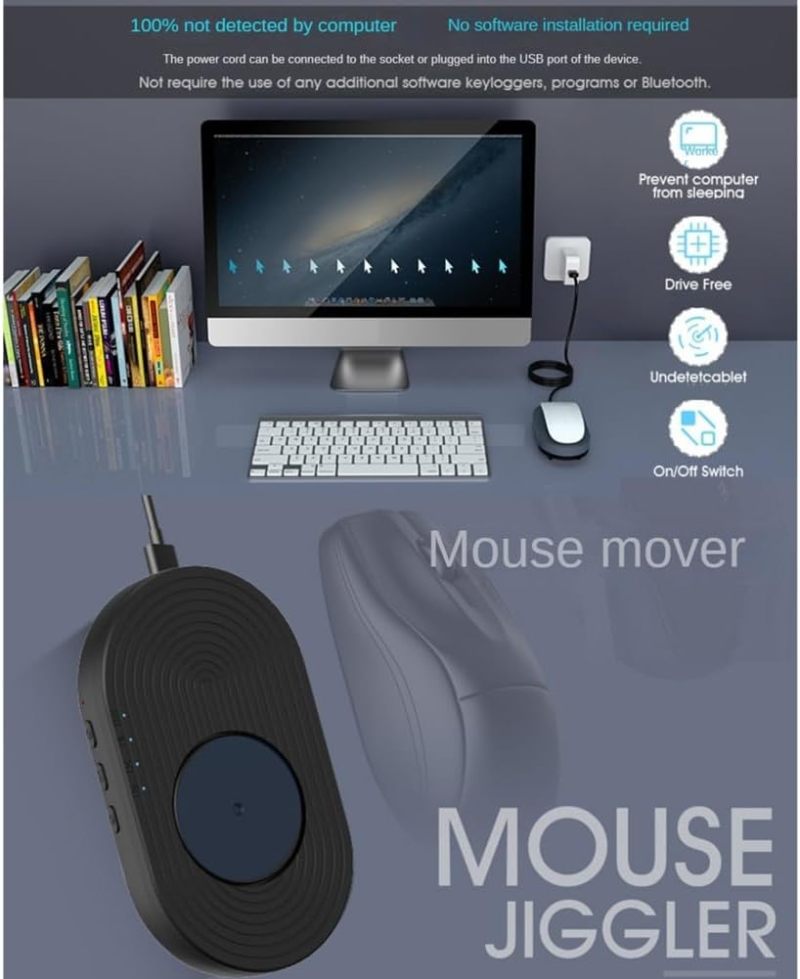 Mouse Jiggler: Undetectable Motion Simulation - Durable ABS Plastic, Compact 131 X 77 X 28 Mm, Auto Anti-Sleep Function for Home Office Remote Work Users - Image 3