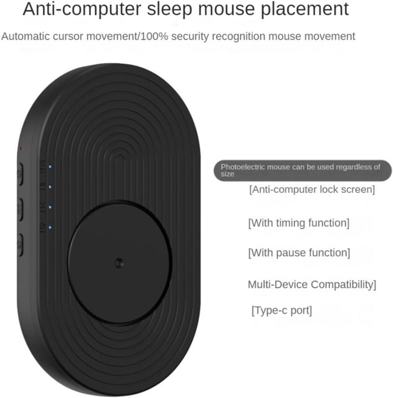 Mouse Jiggler: Undetectable Motion Simulation - Durable ABS Plastic, Compact 131 X 77 X 28 Mm, Auto Anti-Sleep Function for Home Office Remote Work Users - Image 2
