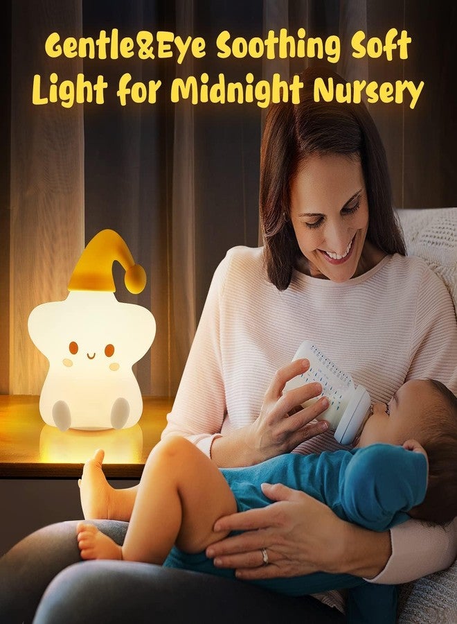 Limpus Night Light for Kids Baby Lamp Night Lights for Room Girls Night Light, Silicone Nursery Squishy Soft Rechargeable Color Changing Cute Night Light for Birthday Gift (Star Fish lamp) - Image 4