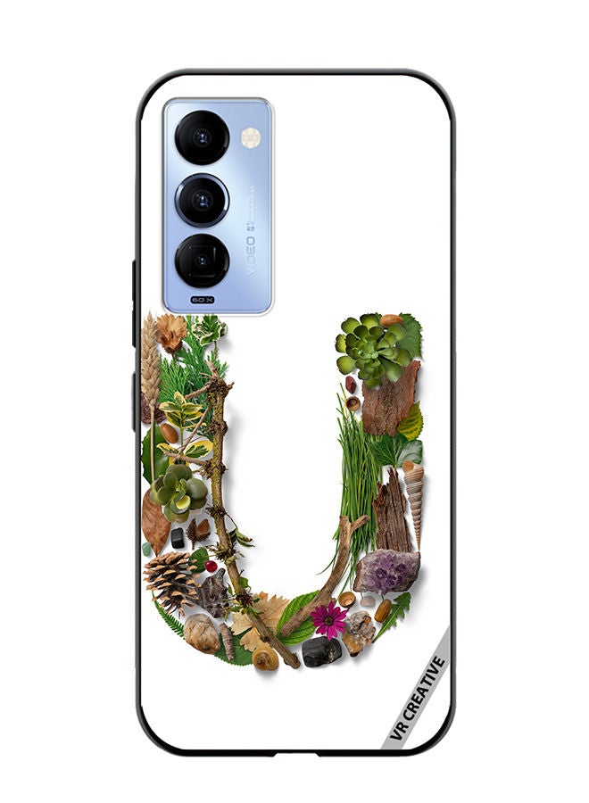 VR CREATIVE Protective Case Cover For Tecno Camon 18/18 P Alphabet U Design Multicolour - Image 1