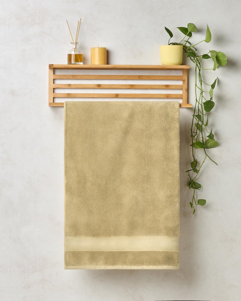 Himêya Himeya Bamboo Cotton Towels for Bath | Bath Towel Large Size | Bath Towel - Soft & Absorbent | 600 GSM | 1 Piece Bath Towel for Men/Women |70 cms x 140 cms - Golden Beige - Image 1