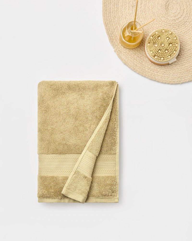 Himêya Himeya Bamboo Cotton Towels for Bath | Bath Towel Large Size | Bath Towel - Soft & Absorbent | 600 GSM | 1 Piece Bath Towel for Men/Women |70 cms x 140 cms - Golden Beige - Image 4