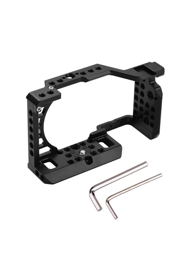 Quick Release Rabbit Cage For Sony A6400 A6500 A6300 DSLR Cameras Lightweight Portable Aluminum Alloy Photography Accessory-Color:wooden Handle  - Image 3