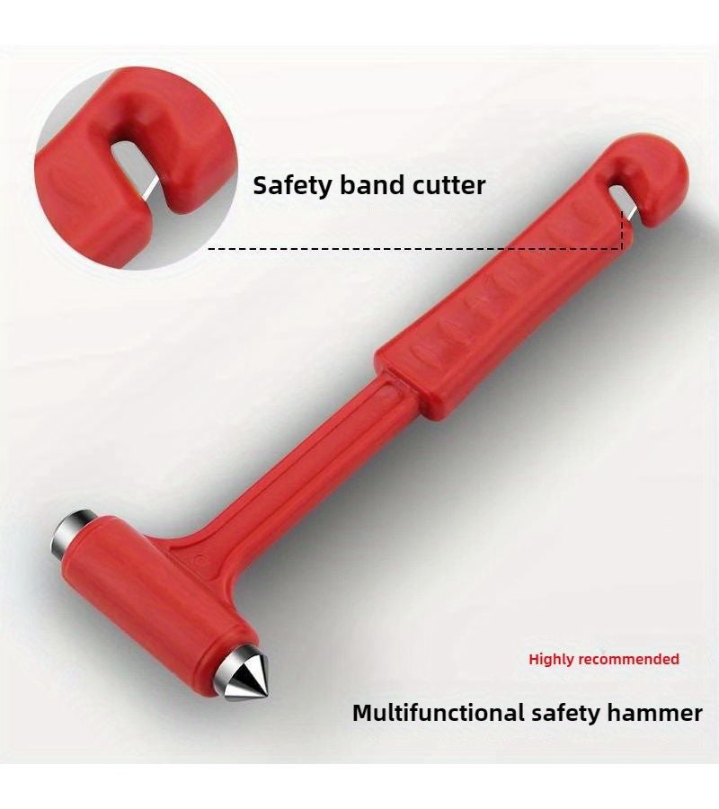 Red Emergency Escape Hammer for Car Bus Truck Window Breaker and Seat Belt Cutter - Image 4