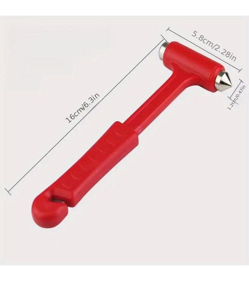 Red Emergency Escape Hammer for Car Bus Truck Window Breaker and Seat Belt Cutter - Image 3