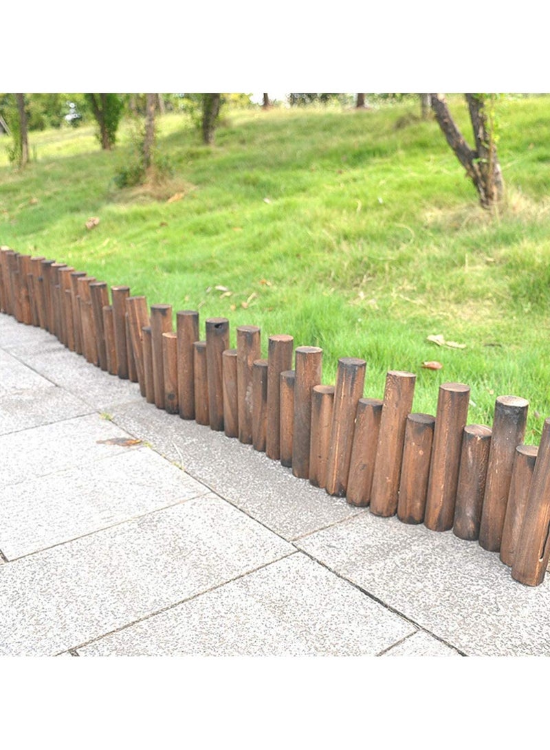 LINGWEI Wooden Fence Garden Edging Border Brown 90x6x25cm - Image 2