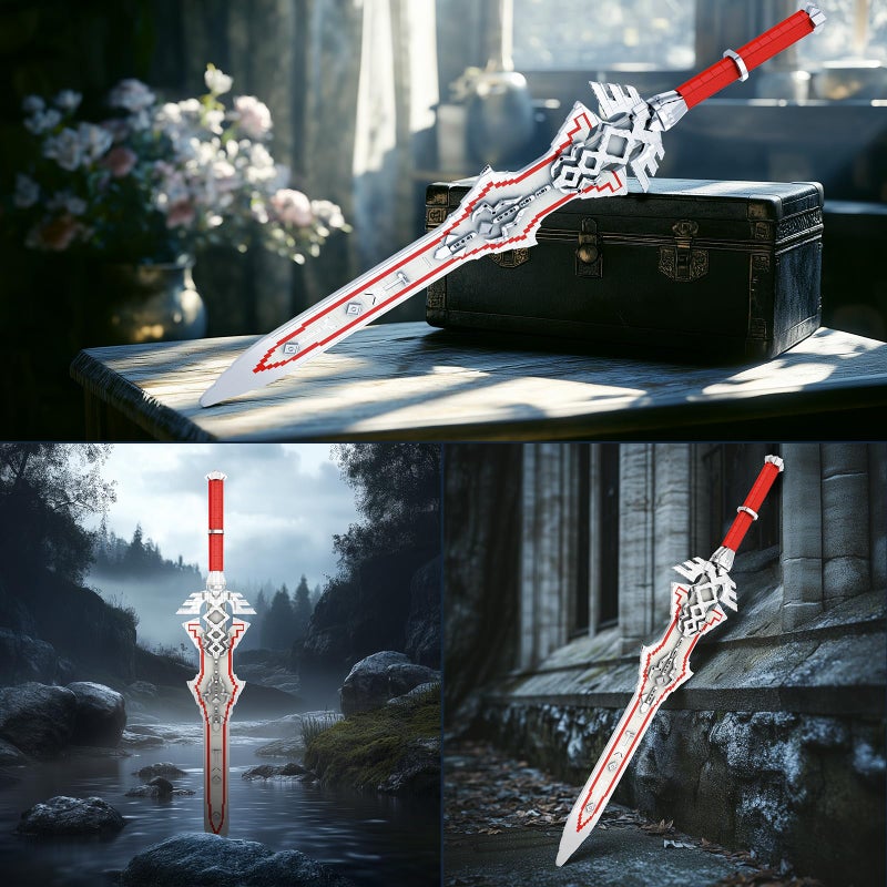 Reobrix Sword Building Sets for Adults, Cool Royal Claymore 99015 Collectible Build and Display Model, Anime-Style Cosplay Toy Sword Home Office Decor, Gifts for Classic Game Fans Boys 14+ (981 PCS) - Image 3