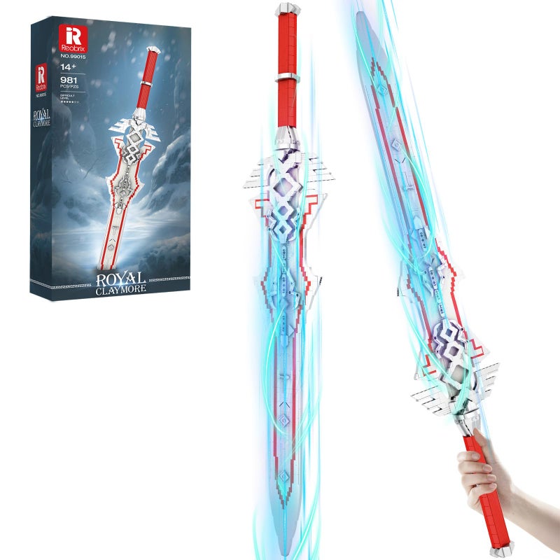 Reobrix Sword Building Sets for Adults, Cool Royal Claymore 99015 Collectible Build and Display Model, Anime-Style Cosplay Toy Sword Home Office Decor, Gifts for Classic Game Fans Boys 14+ (981 PCS) - Image 1