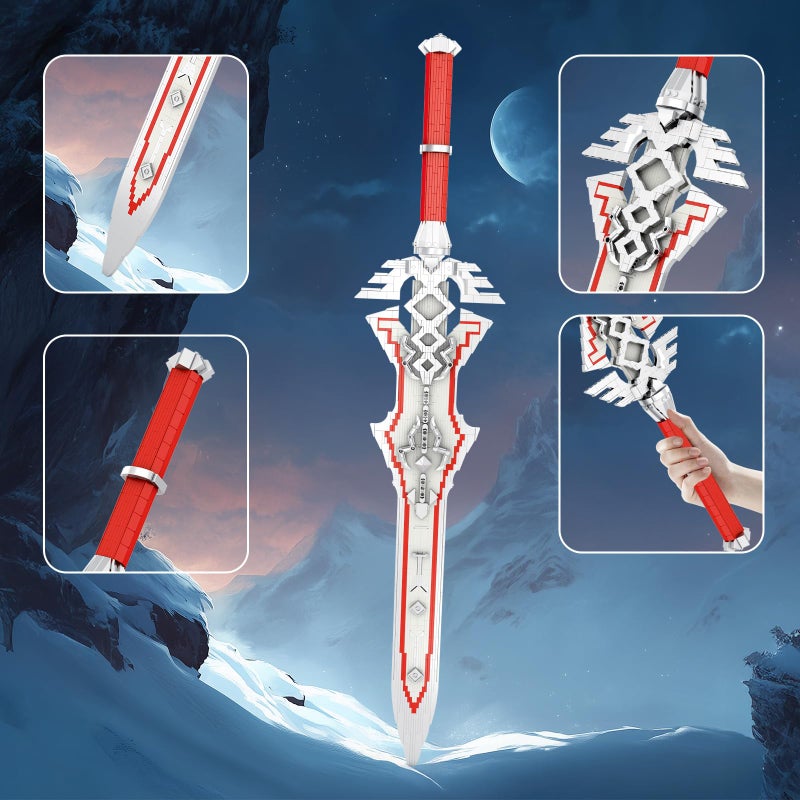 Reobrix Sword Building Sets for Adults, Cool Royal Claymore 99015 Collectible Build and Display Model, Anime-Style Cosplay Toy Sword Home Office Decor, Gifts for Classic Game Fans Boys 14+ (981 PCS) - Image 4