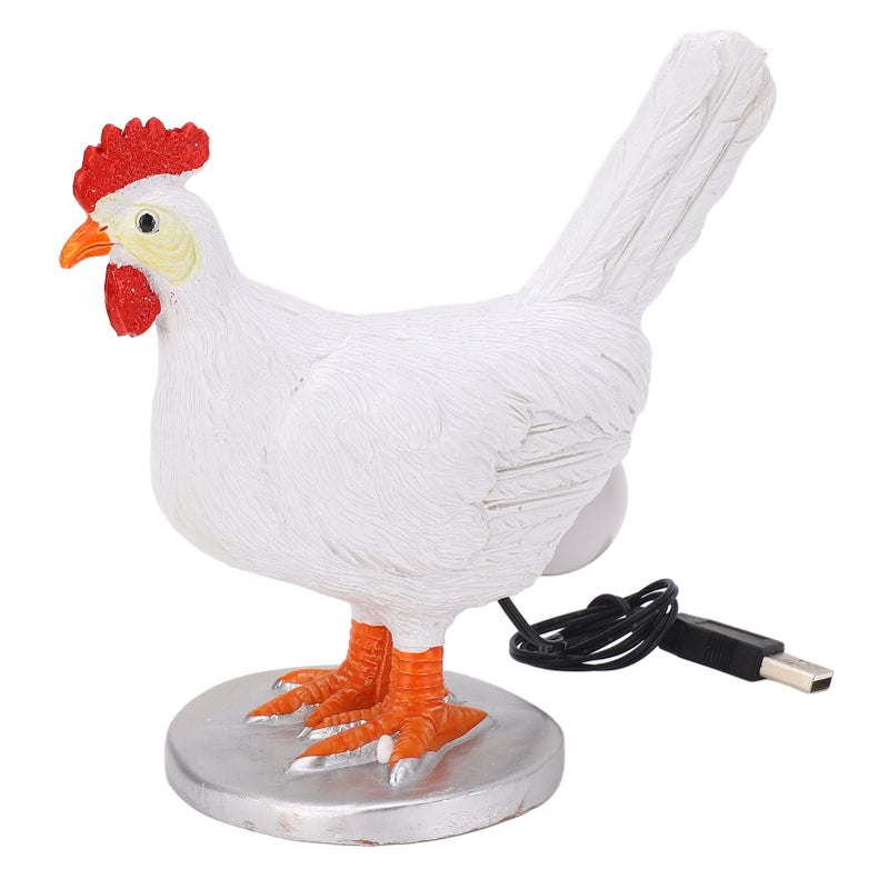 Chicken Egg Lamp 3D Hen Laying Egg Lamp Funny Resin Lifelike Chicken Night Light Decorative Animal Table Lamp for Bedroom - Image 3