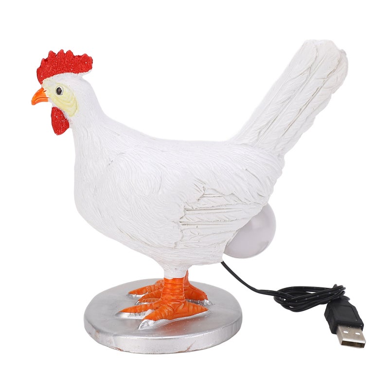 Chicken Egg Lamp 3D Hen Laying Egg Lamp Funny Resin Lifelike Chicken Night Light Decorative Animal Table Lamp for Bedroom - Image 1