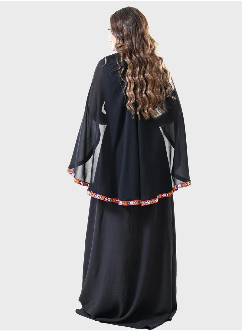 TOP TATO Cape Sleeve Printed Jalabiya