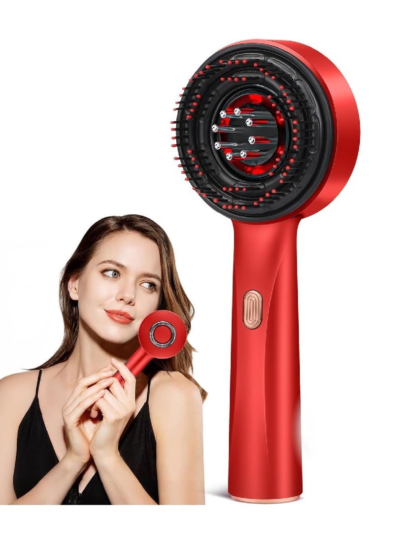 JAJEEK 3-in-1 Electric Scalp Massager Brush & Hair Oil Applicator – IPX7 Waterproof Hair Scrubber for Deep Scalp Cleaning, Circulation Boost & Hair Growth Support – Portable Head Massager Tool for Home, Shower, or Travel Use – Anti-Stress Relaxation Gift – Red - Image 1