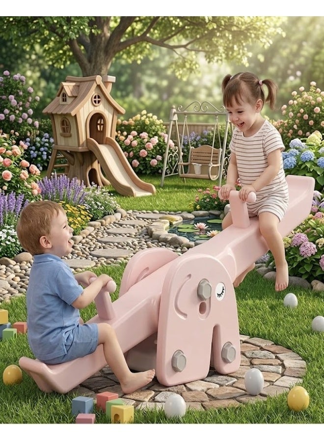 FULL JOY Multifunctional  Elephant  Seesaw Toy for Kids with Double Lift, , Indoor Balance, , Suitable for Kindergarten, 130*35*42cm - Image 1