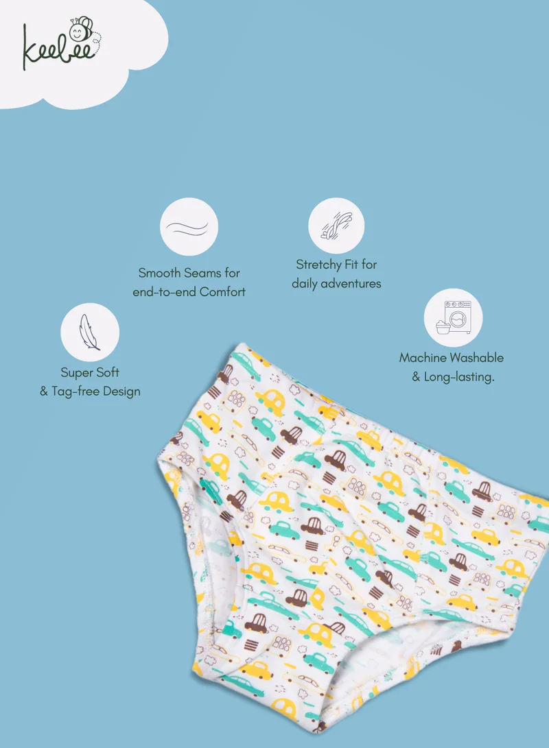 كيبي كيبي ٤ قطع سراويل داخلية للأولاد قطن عضوي ٩٥٪ إيلاستين ٥٪ ناعمة ومريحة