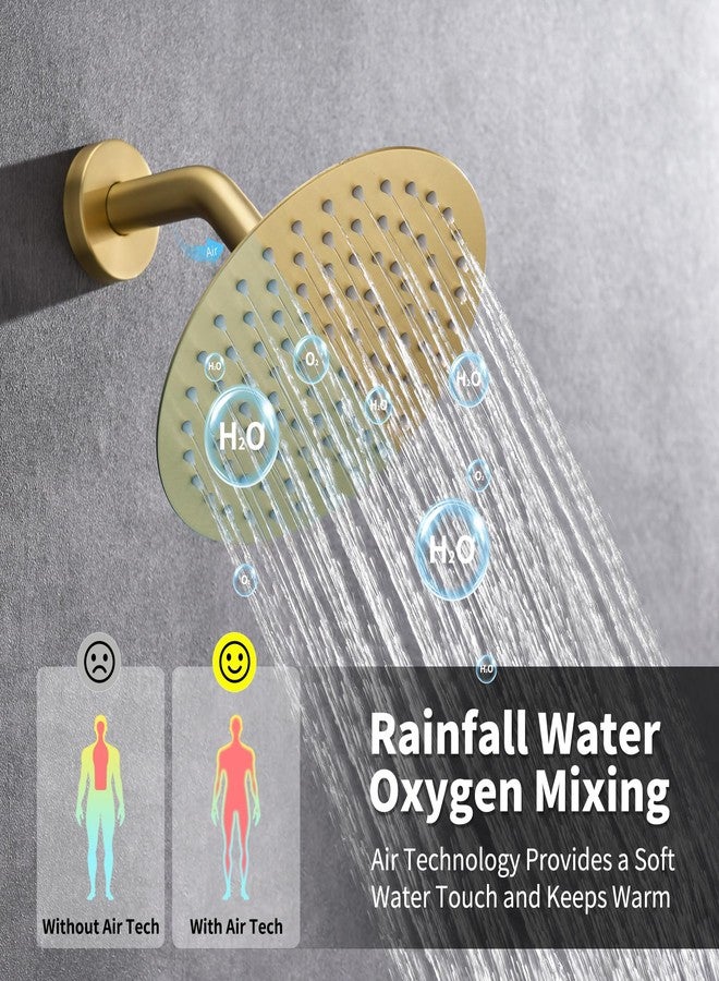 RF Shower Faucet Set Bathroom 8 Inch Rainfall Shower Head and Handle Set Stainless Steel Single Function Shower Trim Kit with Rough-in Valve - Image 5