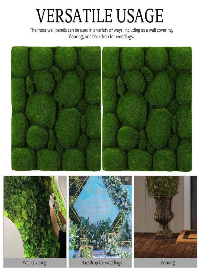 Baluue Artificial Moss Wall Panels 11.81 Inch Faux Green Wall Decor 2-Pack for Indoor Outdoor Landscape Plant Accent Easy Install Micro Moss Backdrop - Image 2