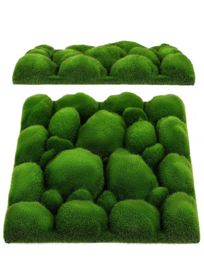 Baluue Artificial Moss Wall Panels 11.81 Inch Faux Green Wall Decor 2-Pack for Indoor Outdoor Landscape Plant Accent Easy Install Micro Moss Backdrop - Image 1