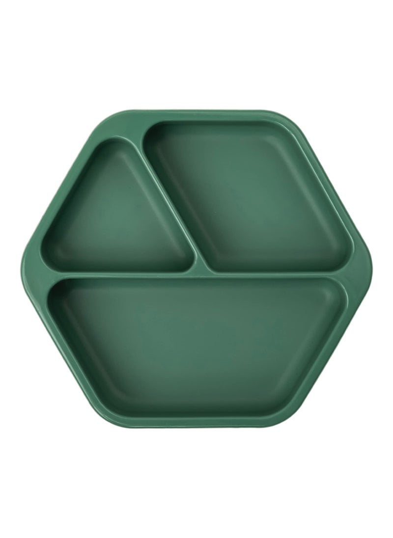 Tiny Twinkle Tiny Twinkle Silicone Suction Baby Plate Suction Grip Divided Dish for First Foods and SelfFeeding Toddlers Baby Led Weaning Supplies for Independent Eating Olive Plate 