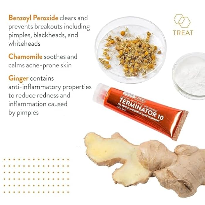 AcneFree Terminator 10 Acne Spot Treatment with Benzoyl Peroxide 10% Maximum Strength Acne Cream Treatment, 1 Ounce - Pack Of 1 - Image 5