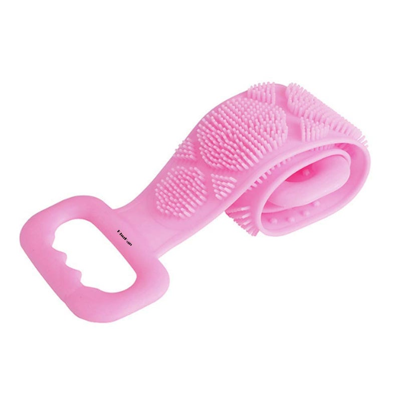 PallRin Combo Silicone Cleaning Wash hand scrubber Gloves pair for utensils bathroom vehicle Wash scrub, 1 Pair + Bathing towel type Double sided Scrubber Belt Brush for Body Back, Color Random, 1 No - Image 3