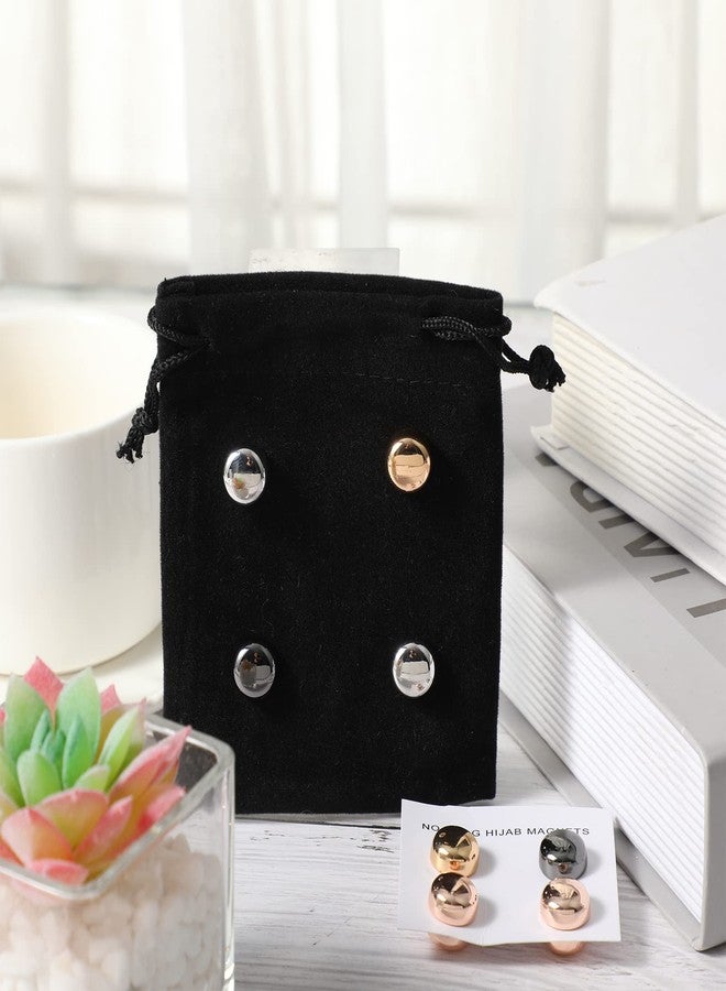 Luinabio 8 Pairs Hijab Magnets Strong Hijab Pins Women for Dress Cleavage Multi-use Pinless Muslim Magnetic Buttons Veil Scarf Pins(Light Style) - Image 3