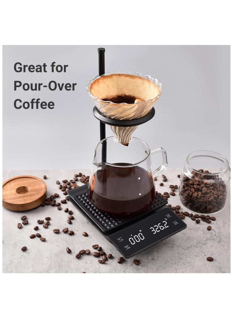 Arabest - Coffee Scale with Timer, Digital Food Scale Weight Grams and Oz for Pour Over, Espresso, Drip Coffee, Baking, Cooking, 0.1g/0.1oz Precise Graduation, Backlit LED Display - Image 1