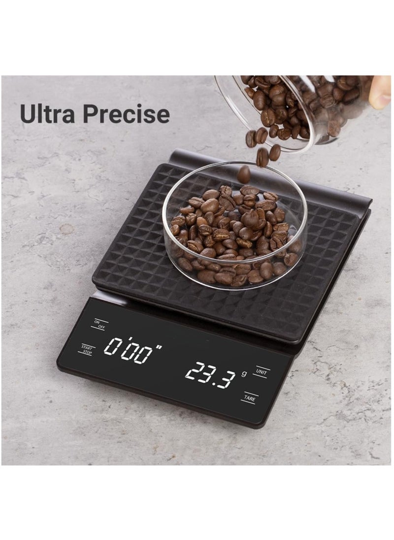 Arabest - Coffee Scale with Timer, Digital Food Scale Weight Grams and Oz for Pour Over, Espresso, Drip Coffee, Baking, Cooking, 0.1g/0.1oz Precise Graduation, Backlit LED Display - Image 1