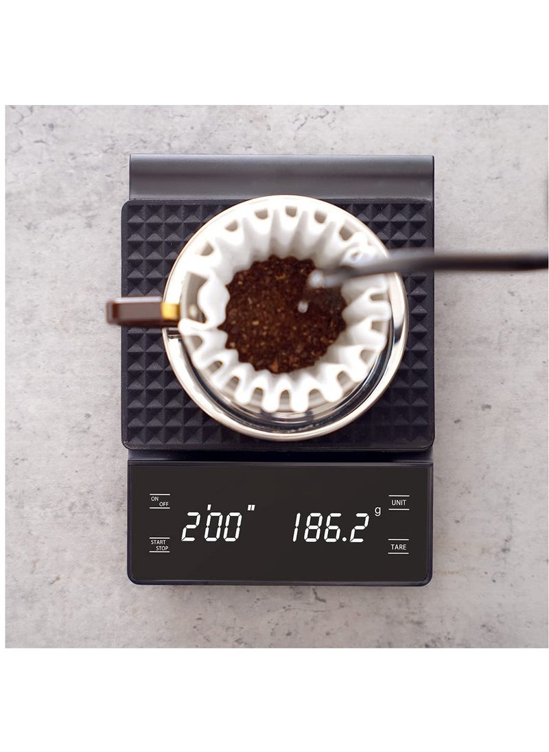 Arabest - Coffee Scale with Timer, Digital Food Scale Weight Grams and Oz for Pour Over, Espresso, Drip Coffee, Baking, Cooking, 0.1g/0.1oz Precise Graduation, Backlit LED Display - Image 1