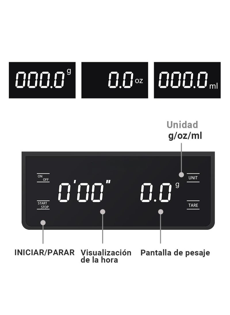 Arabest - Coffee Scale with Timer, Digital Food Scale Weight Grams and Oz for Pour Over, Espresso, Drip Coffee, Baking, Cooking, 0.1g/0.1oz Precise Graduation, Backlit LED Display - Image 1
