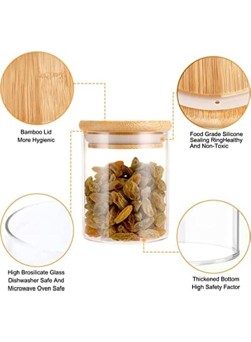 HOMESTAR 12-Piece Food Storage Glass Jars with Bamboo Airtight Lids Clear 150ml Mini Clear Food Storage Containers for Pantry for Tea, Herbs, Sugar - Image 3