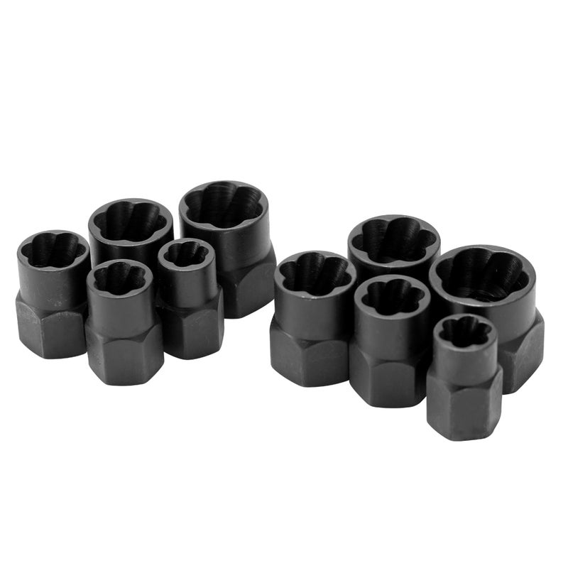 10pcs Damaged Bolt Nut Screw Remover Tool Kit Damaged Bolt Removal Set Damaged Bolt Nut Screw Removal Socket - Image 1