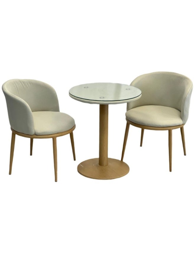 Generic 3-Piece Classic Round Table With 2 Chairs Set 59x70cm  - Image 1